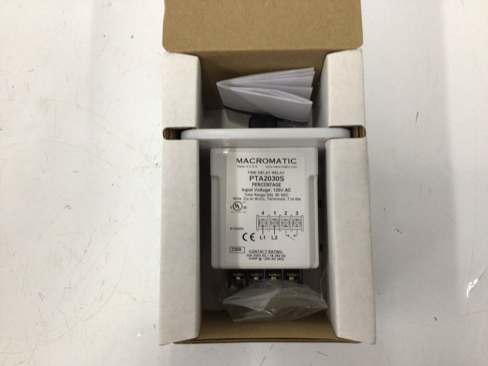 Macromatic PTA2030S Percentage Cycle Timer, 10A, 3-1/2″ W