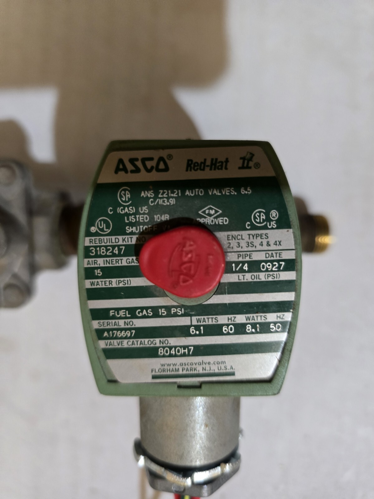 ASCO 8040H7 110/120V 1/4″ NSMP/ Pilot Solenoid Valve