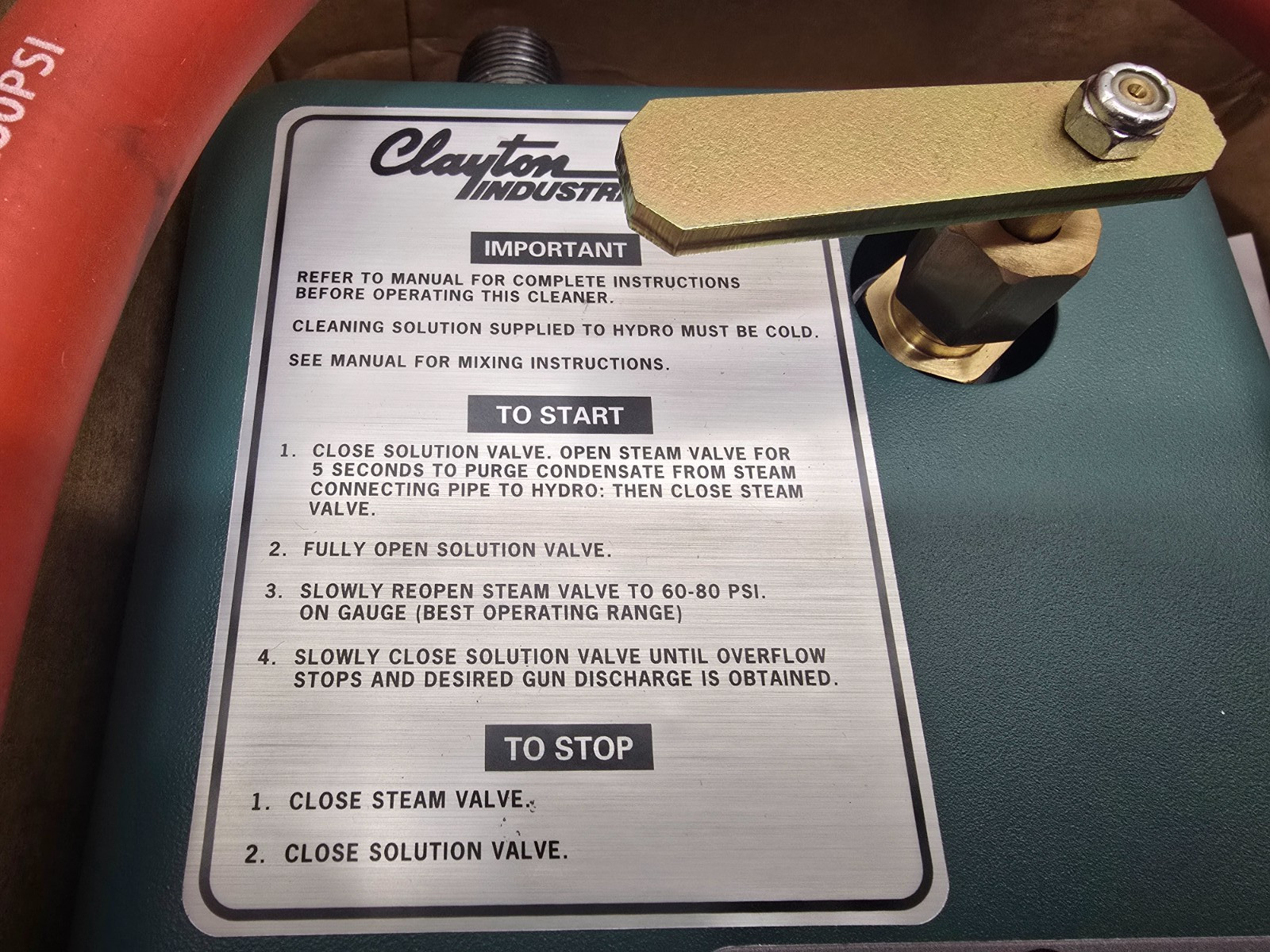 NEW OLD STOCK! CLAYTON INDUSTRIES HYDRO STEAM CLEANER SE-150B S-809
