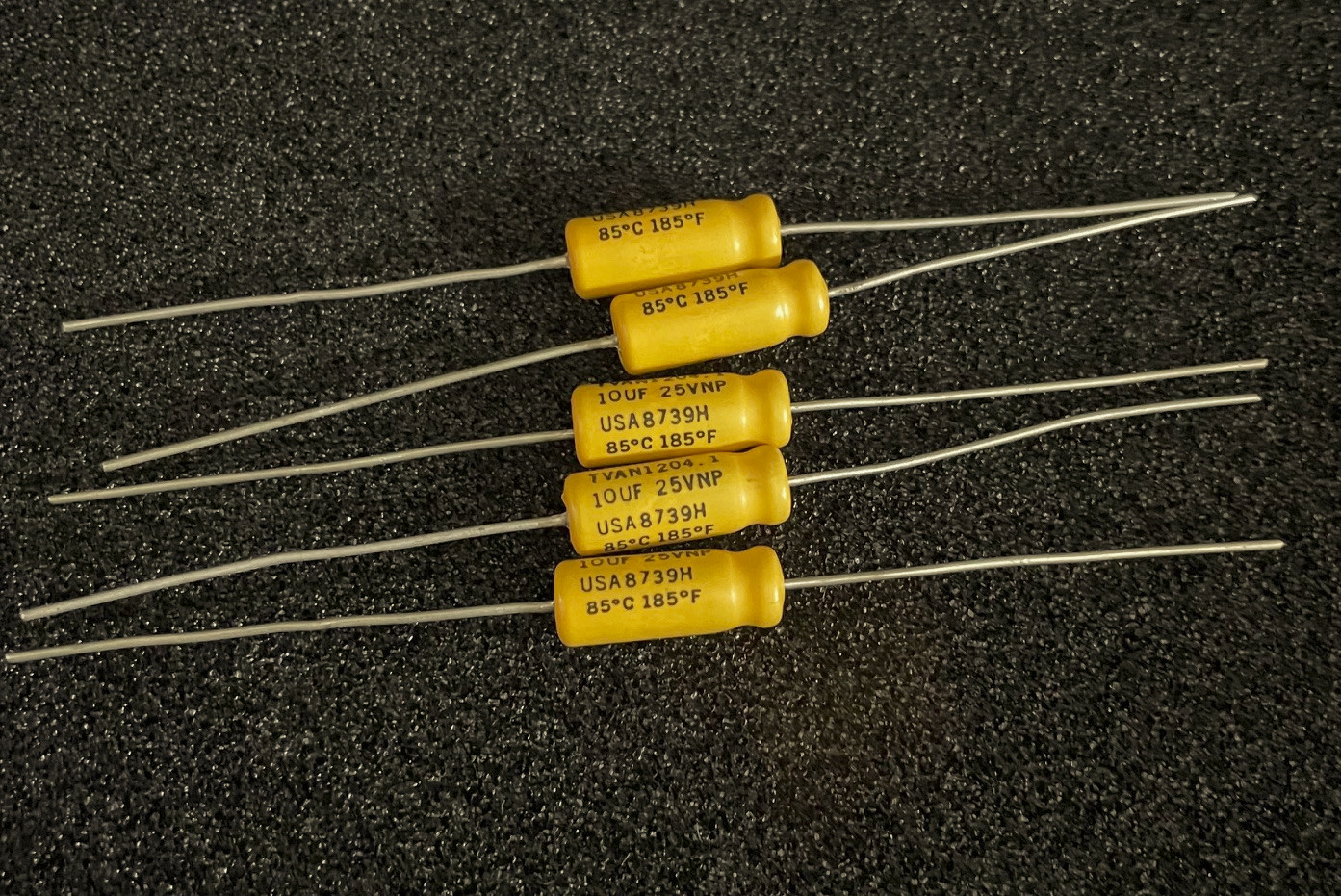5pc Sprague TVAN-1204.1 10UF 25VNP Non-Polar Axial Capacitor **NOS