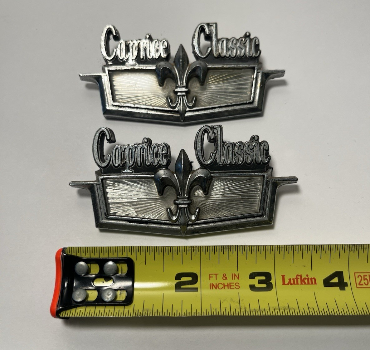 Chevrolet Caprice Classic 1970’s Original Car Emblem 35133 OEM Matching Set of 2