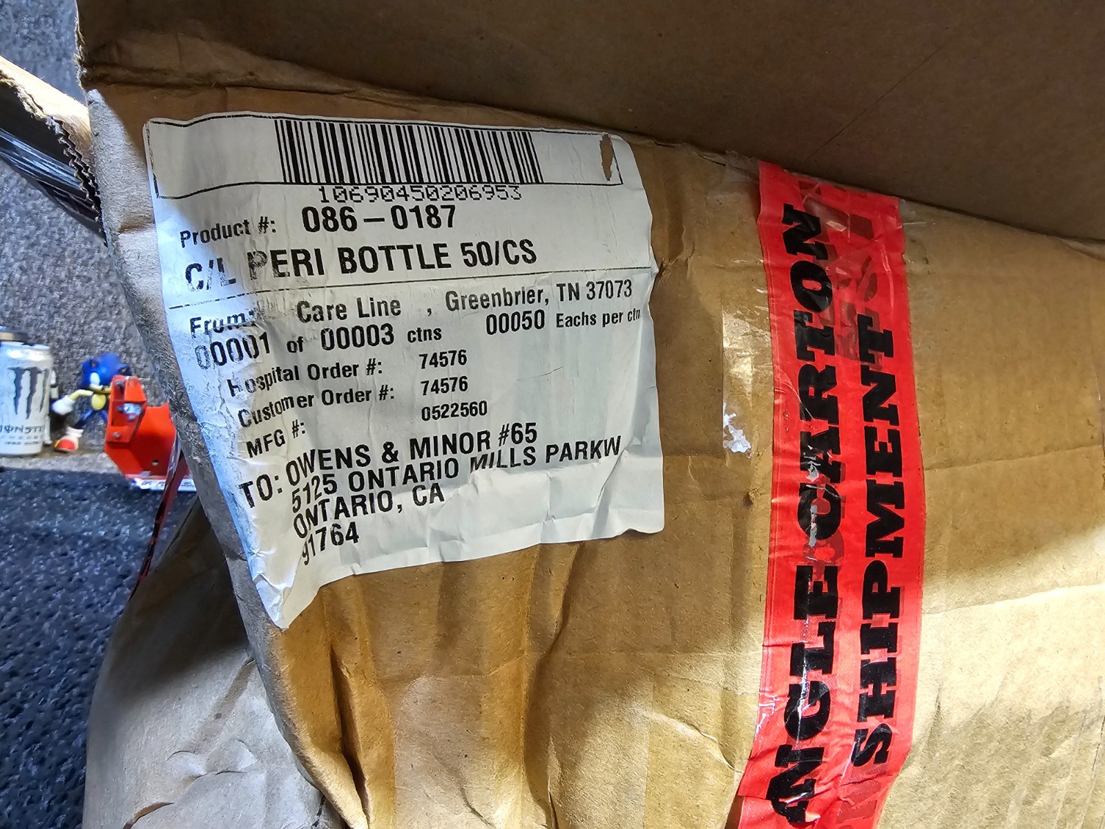 (QTY 50) CareLine 086-0187 8 oz Perineal Bottle Clear Measuring
