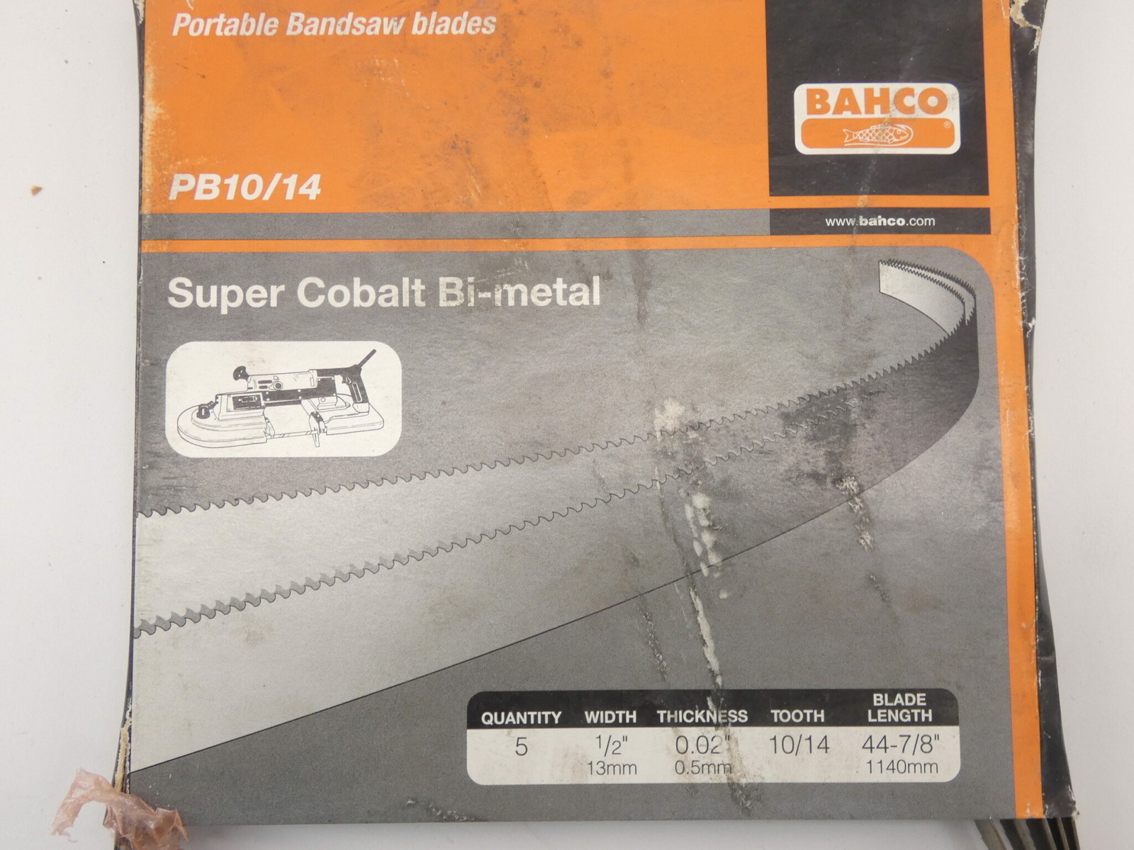 *5 Pack* Bahco PB10/14 Portable Bandsaw Blades 1/2″ Width 10/14 Tooth 44-7/8″…