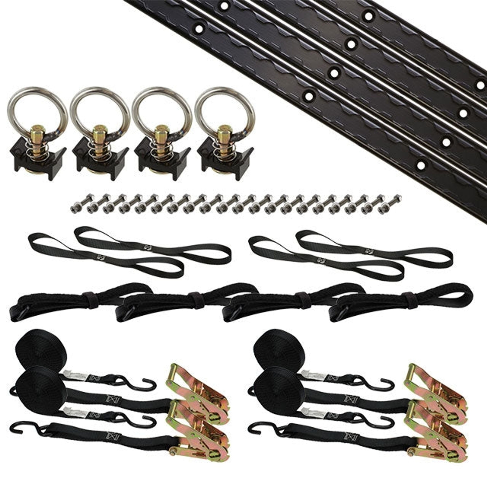 8′ Single Tie Down System – Black
