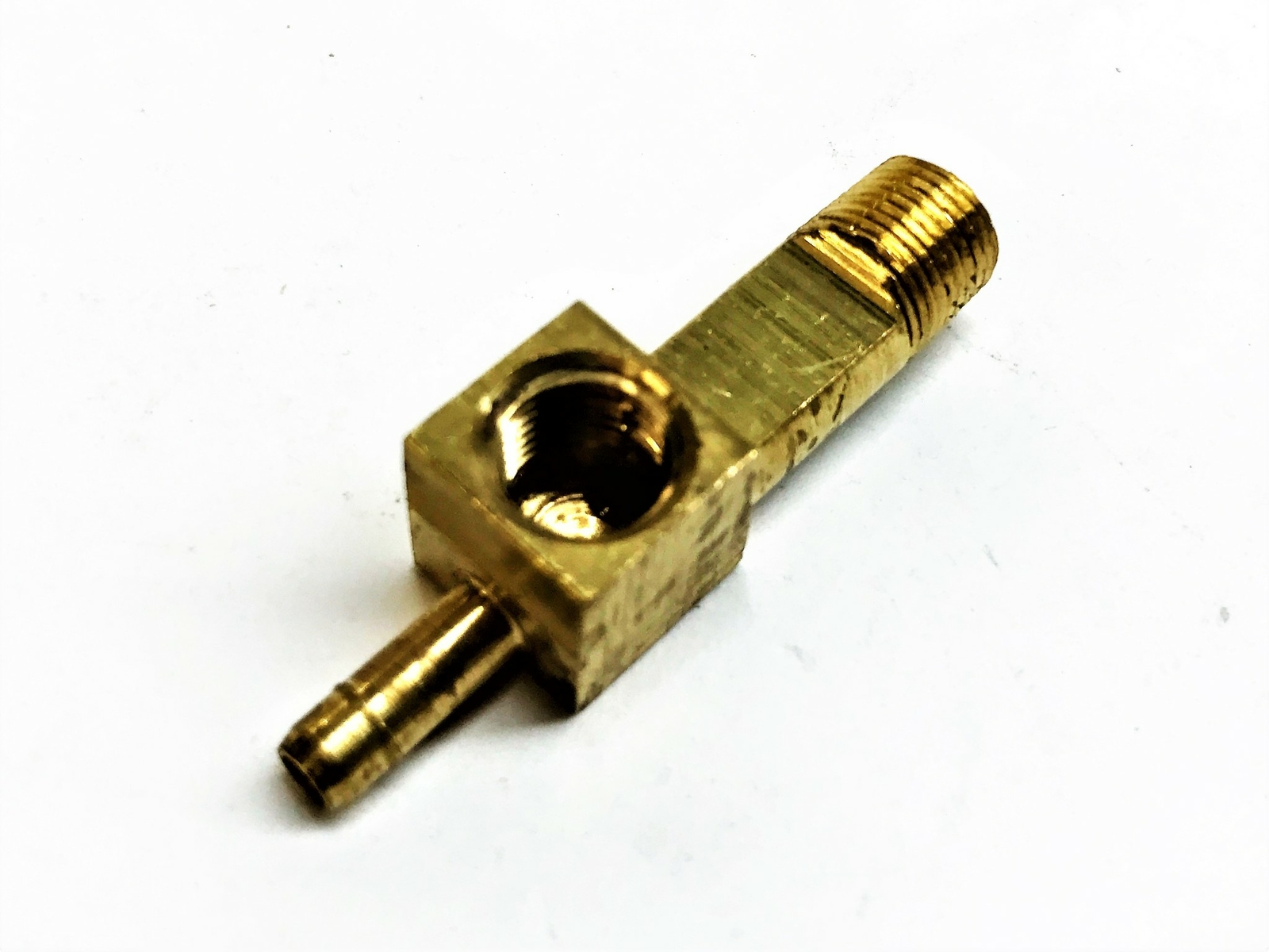 Unbranded Brass 1/8″ Male x 1/8″ Female x 1/16″ Barb Union Tee [Lot of 5] NOS