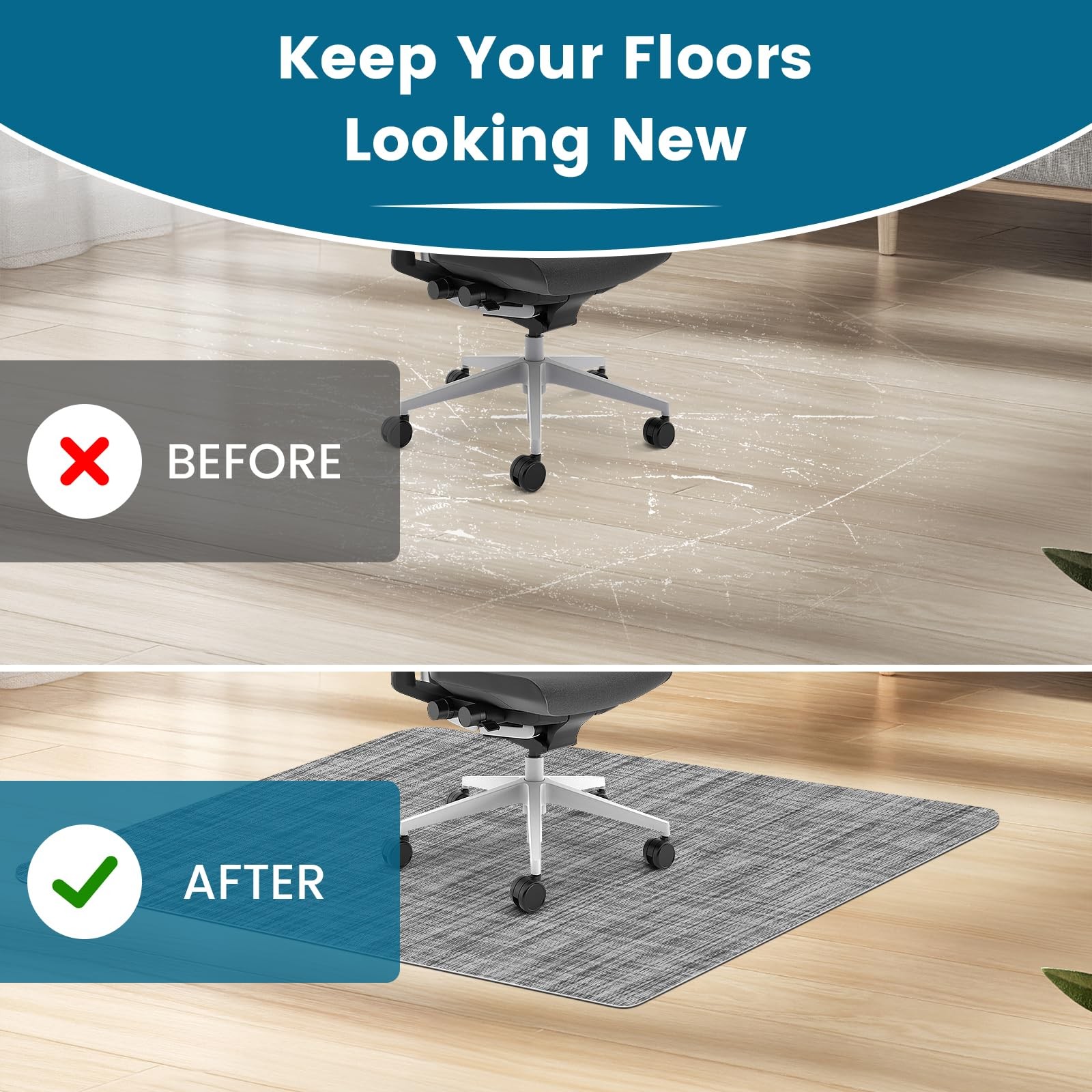 Warmstar Office Chair Mat Hardwood Floor Desk Chair Mat Floor Mat for Office Cha