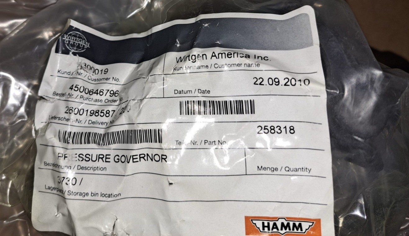 New OEM Sealed HAMM WIRTGEN Pressure Governor 258318 4820-01-409-1231 NextDayAir