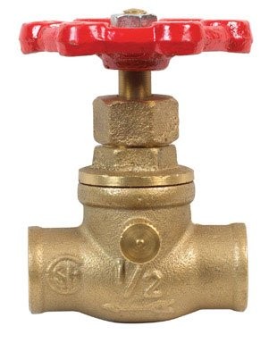 MUELLER INDUSTRIES 105-603 Stop/Waste Valve 1/2 inch Brass CxC