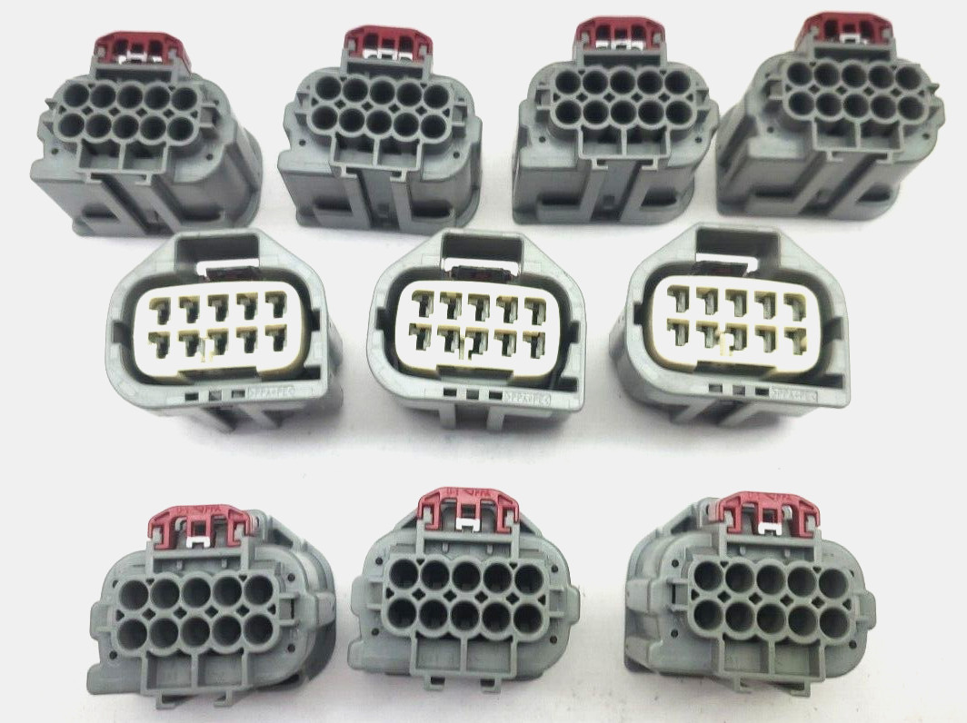 LOT OF 10, YAZAKI 7298-6818-40 2341287-3 10P 1.5MM YESC SEALED FEMALE CONNECTOR.
