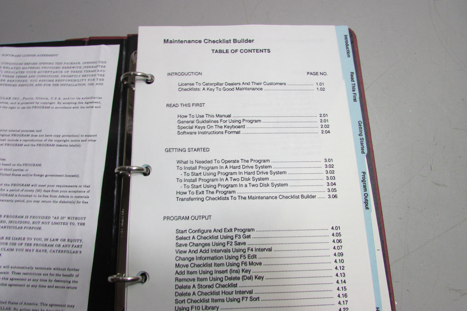 Caterpillar Maintenance Checklist Builder Personal Computer Software Floppy Disk