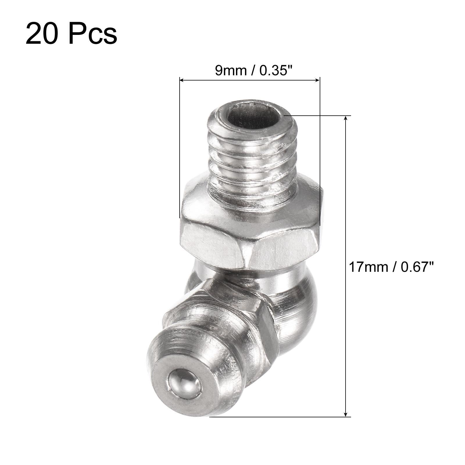 20pcs Nickel Plated Iron 90 Degree Hydraulic Grease Fitting M6 x 1mm Thread