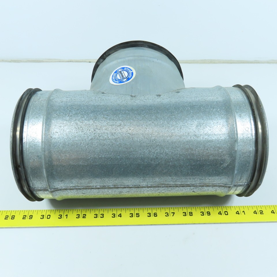 Size 6 Spirosafe 24 Gauge Tee Connector Spiral Duct Fitting 5-7/8″ OD