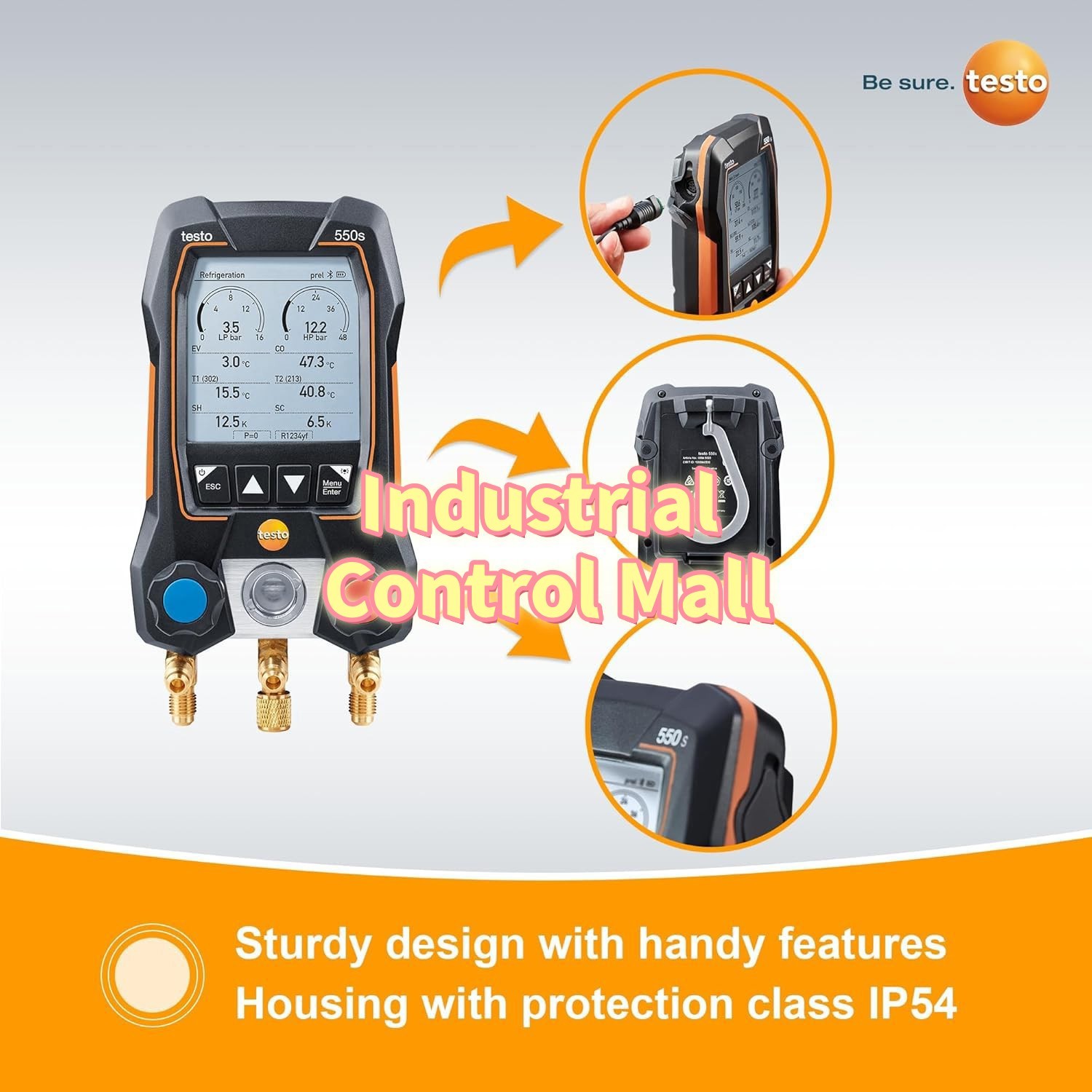 Testo 550s SMART KIT 2-Valve Digital Manifold/Wireless Temp Probe Free Shipping#