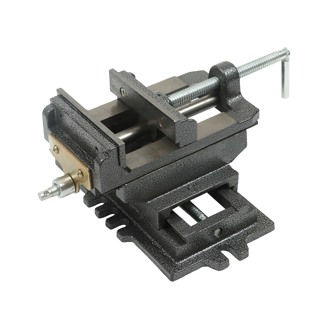 5 Inch Cross Press Vise Slide Vice For Duty Sliding Drill Shop Grip Tools Heavy