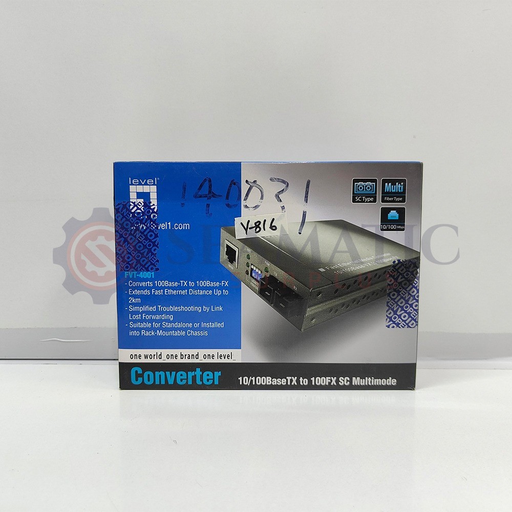 LevelOne Media Converter FVT-4001 Media Converter 10/100BaseTX to 100FX, V#816