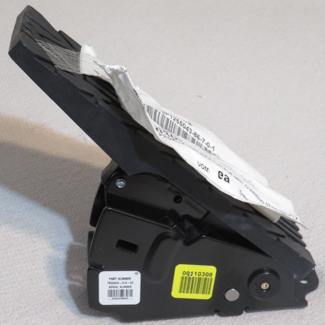 PEDAL, ACCELERATOR, FLR MNT, CUMMINS, Part # 00110308 PEDAL ONLY, NO TPS