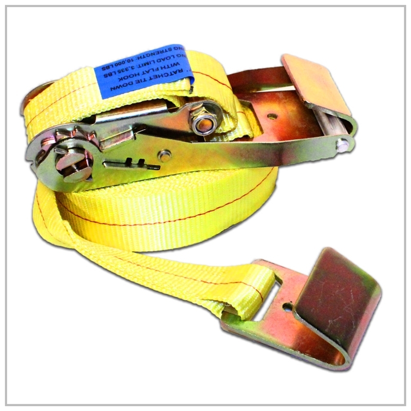 2″ X 27′ Ratchet Tie Down Strap w/ Flat Hooks Flatbed Trailer Cargo Control