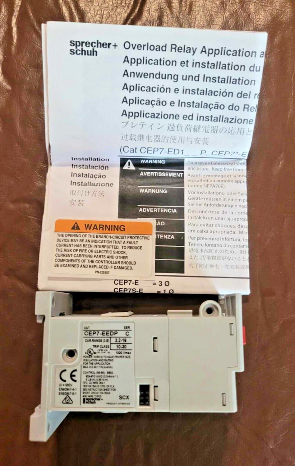 CEP7-EEDP SPRECHER + SCHUH OVERLOAD RELAY NEW IN FACTORY BOX