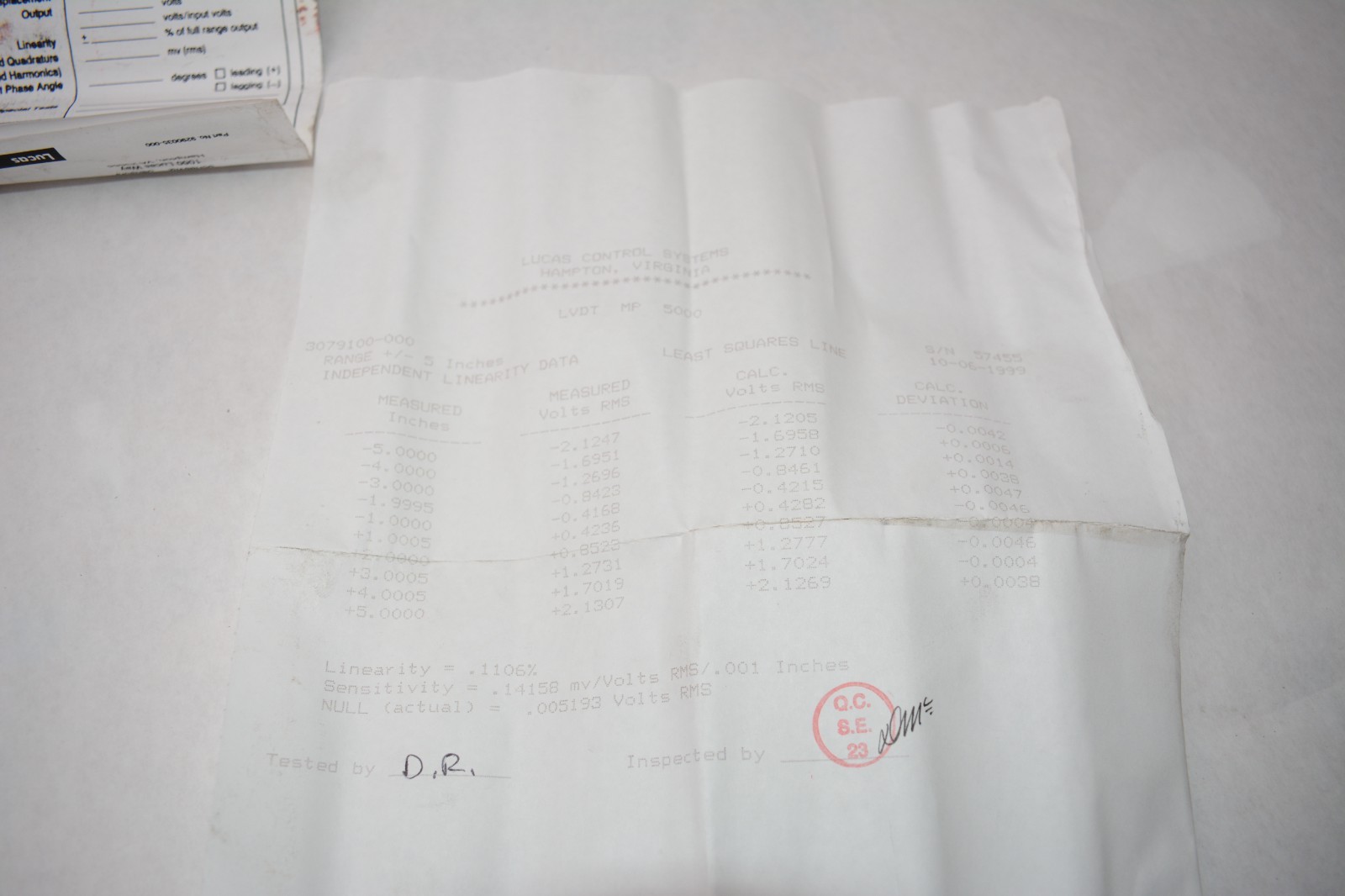 Lucas Schaevitz MP 5000 LVDT MP5000 Linear Variable Differential Transformer