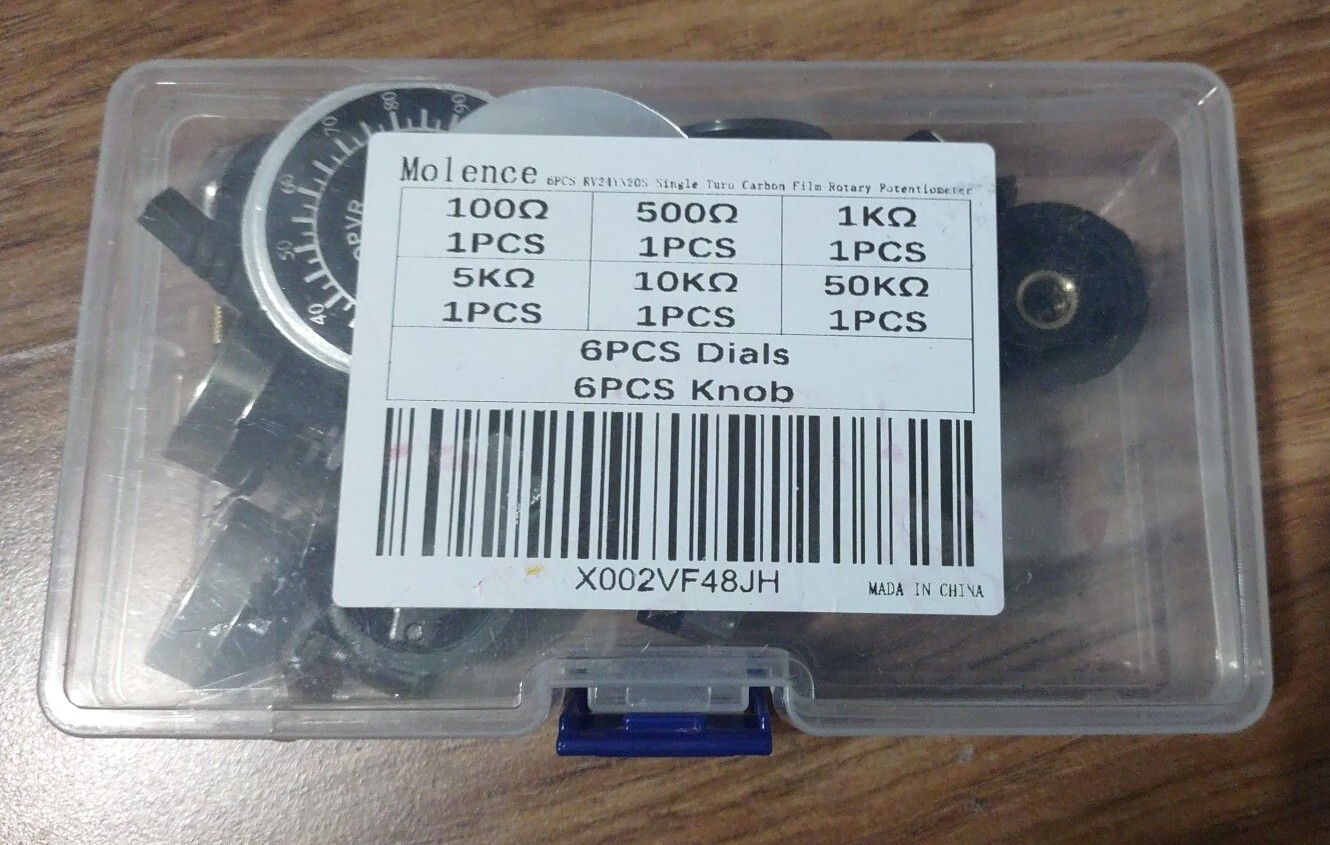 Molence 6PCS RV24YN20S Single Turn Carbon Film Rotary Potentiometer Kit 100 5…