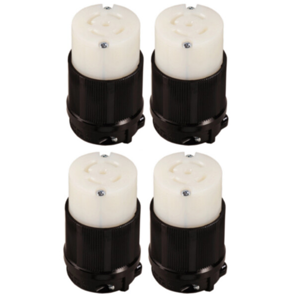 Grounding Locking Connector, 30A 120/208V AC cUL Listed, NEMA L21-30 (Pack of 4)