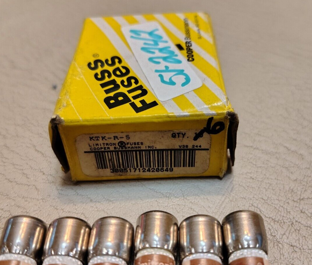 LOT OF 6 PCS Bussmann KTK-R-5 Limitron Fuse KTKR5 Cooper