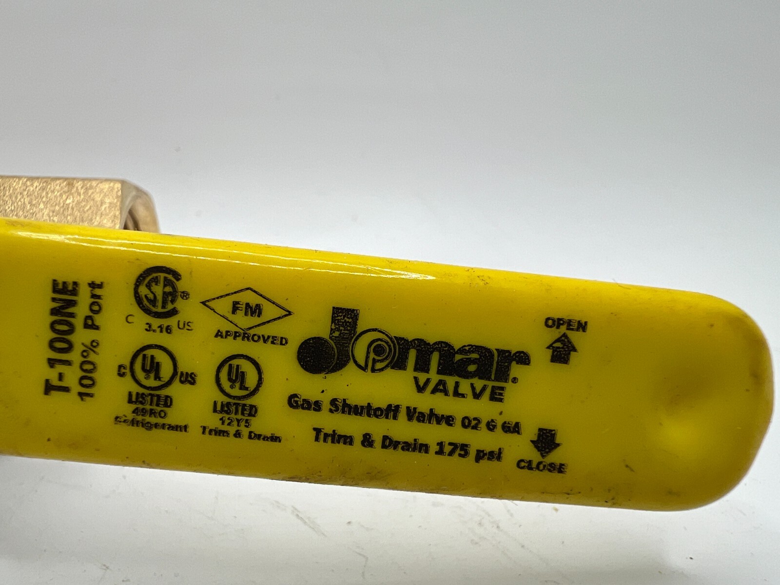 Jomar 3/4″ TWO PIECE BRASS, GAS SHUT OFF BALL VALVE T-100NE