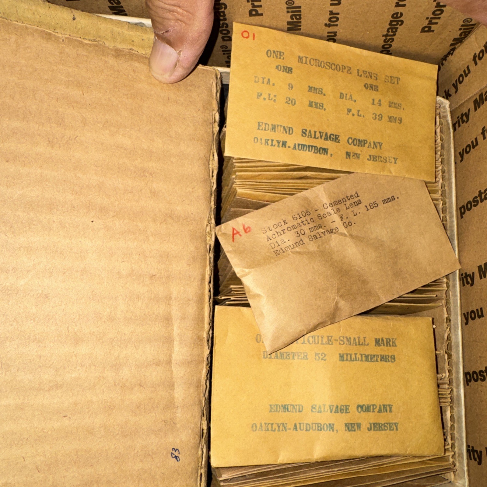 Large Lot Assorted Optical Lens prisms convex EDMUND Salvage Company New Jersey