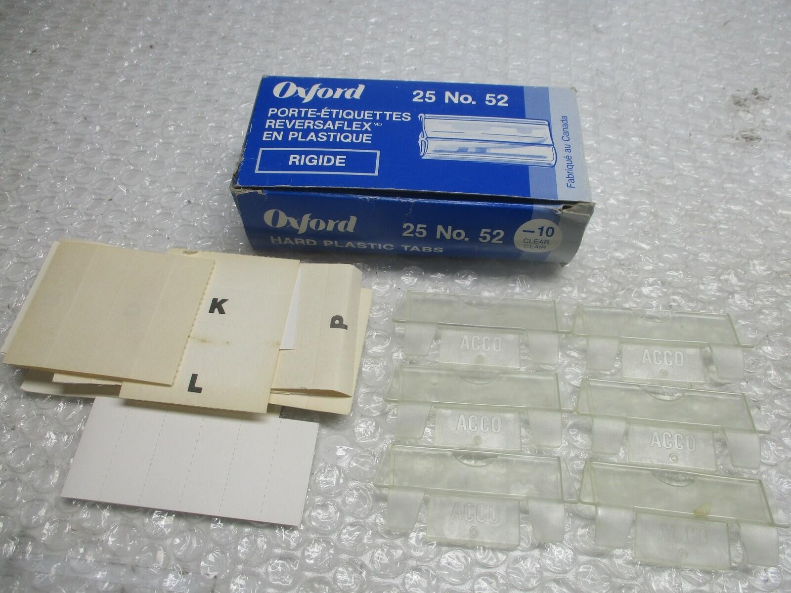 OXFORD NO.52 TAB CLEAR PKG OF 25 NSMP