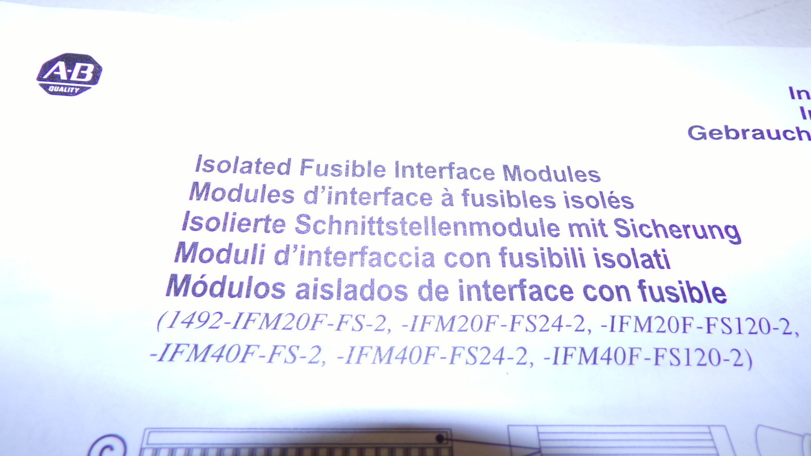 Allen Bradley 40063-316-01 Fusible Interface Module Instructions *FREE SHIPPING*