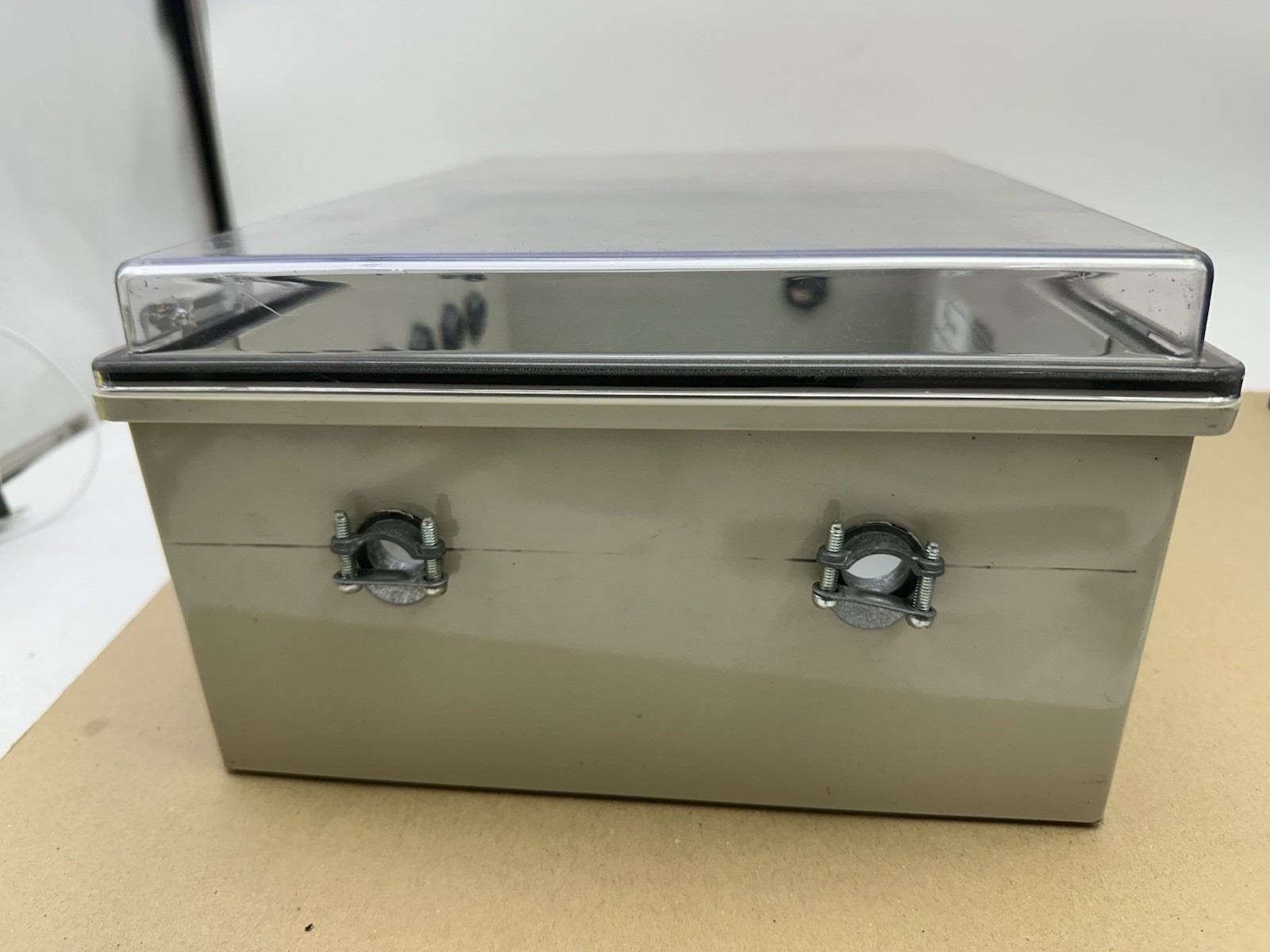 Bud Industries NBB-10273 Light Gray Style B Plastic Indoor Box with Clear Door
