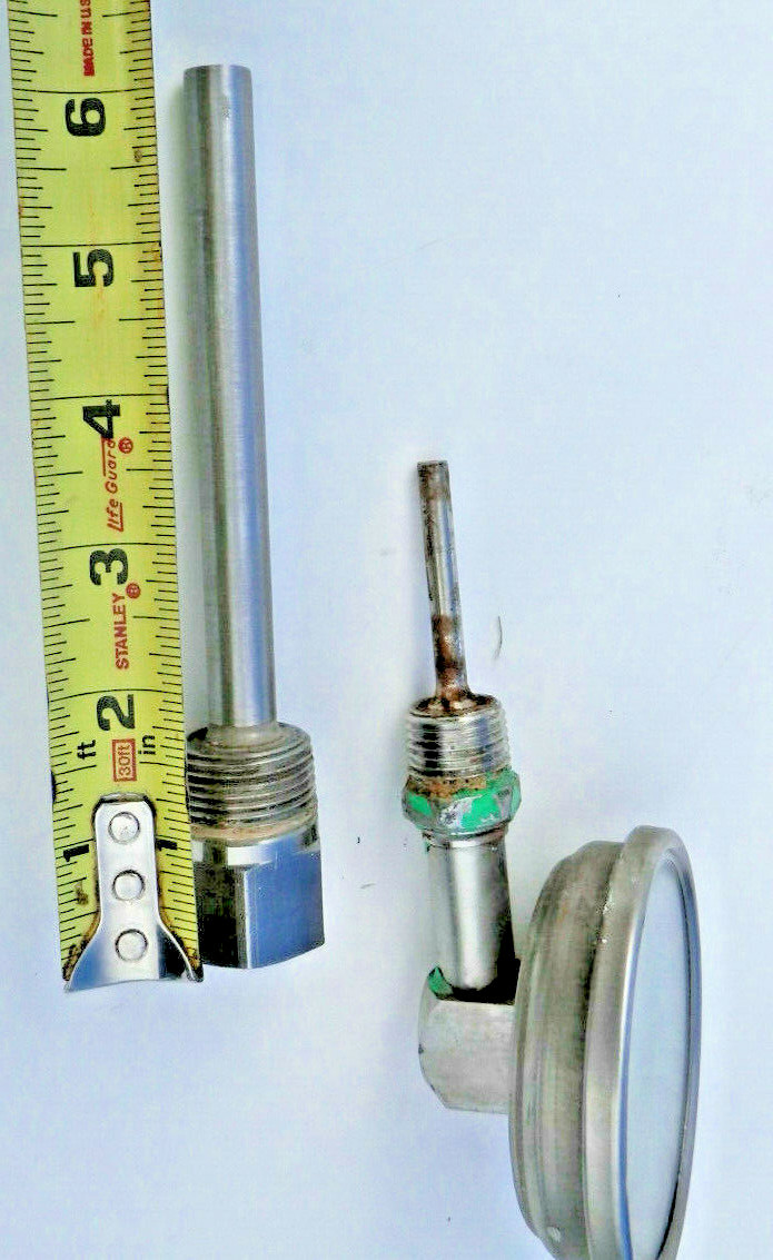 Used Trend 3″ temp Gauge 0-250 F & 6″ 302 SS Thermowell