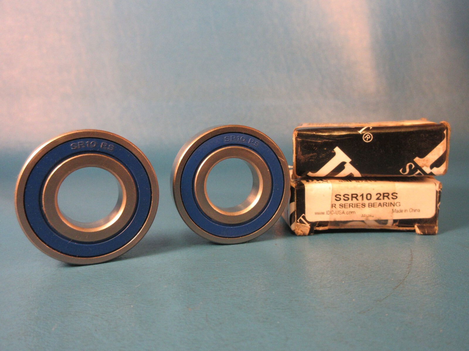 LOT OF 2 IDC SSR10 2RS, Single Row Stainless Steel Ball Bearing