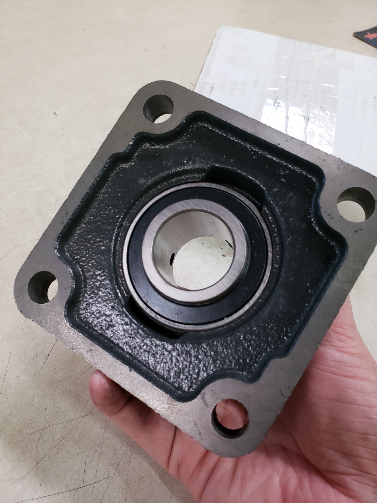 Dayton 4 Bolt Flange Bearing, Ball, 1-3/16in Bore 3FCX6 Cast Iron Grey