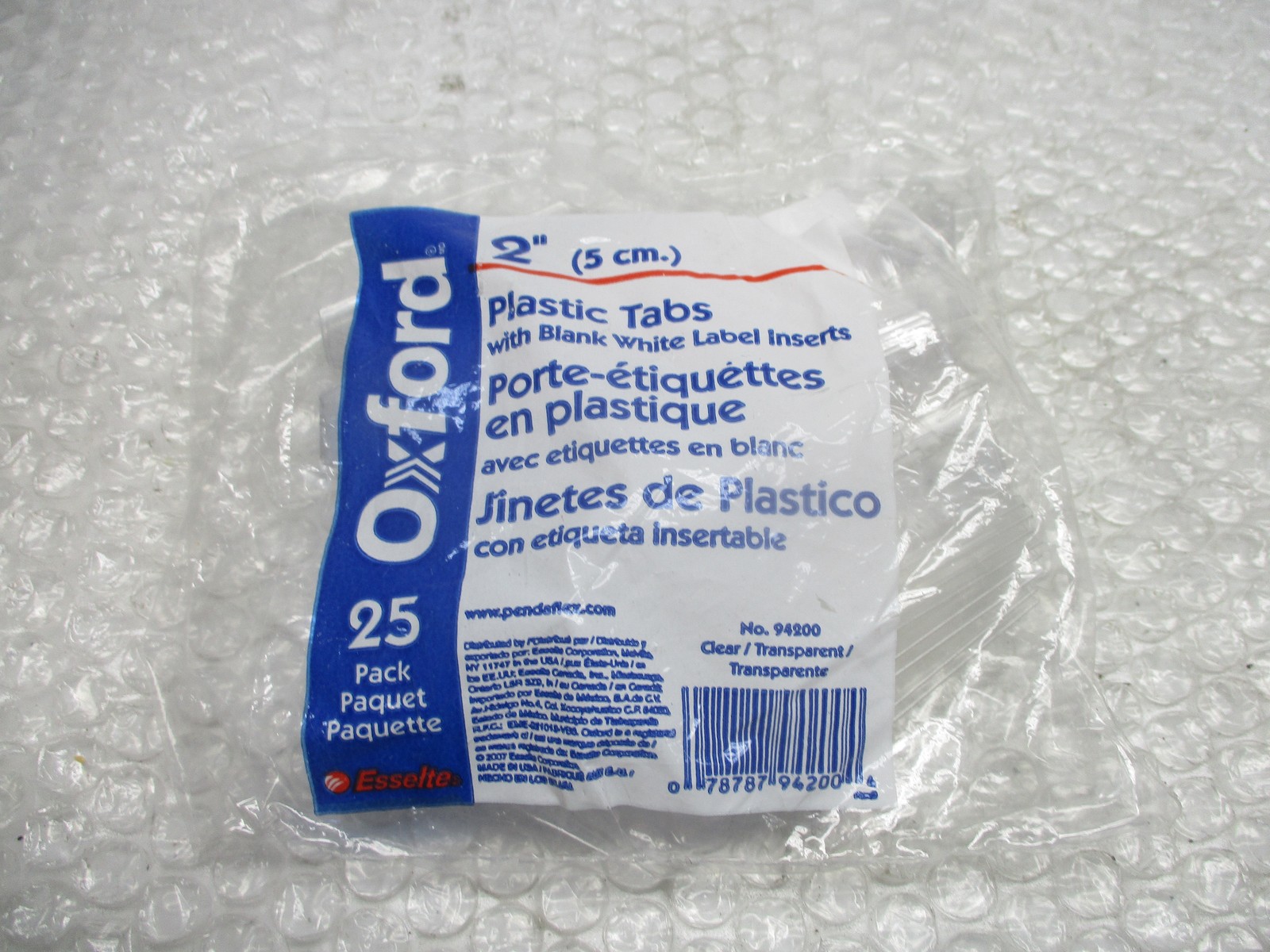 OXFORD 94200 TAB 2″ PKG OF 25 NSMP