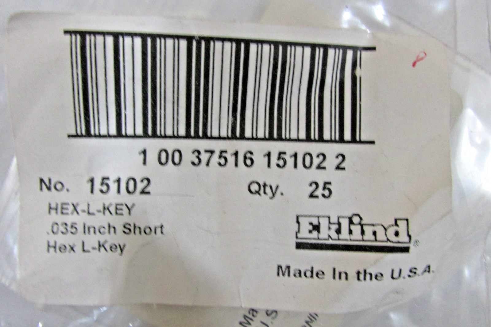 Eklind Hex L Key L-Handle Long Arm Series, Bondhus Hex-End L-Wrench 0.35 inch