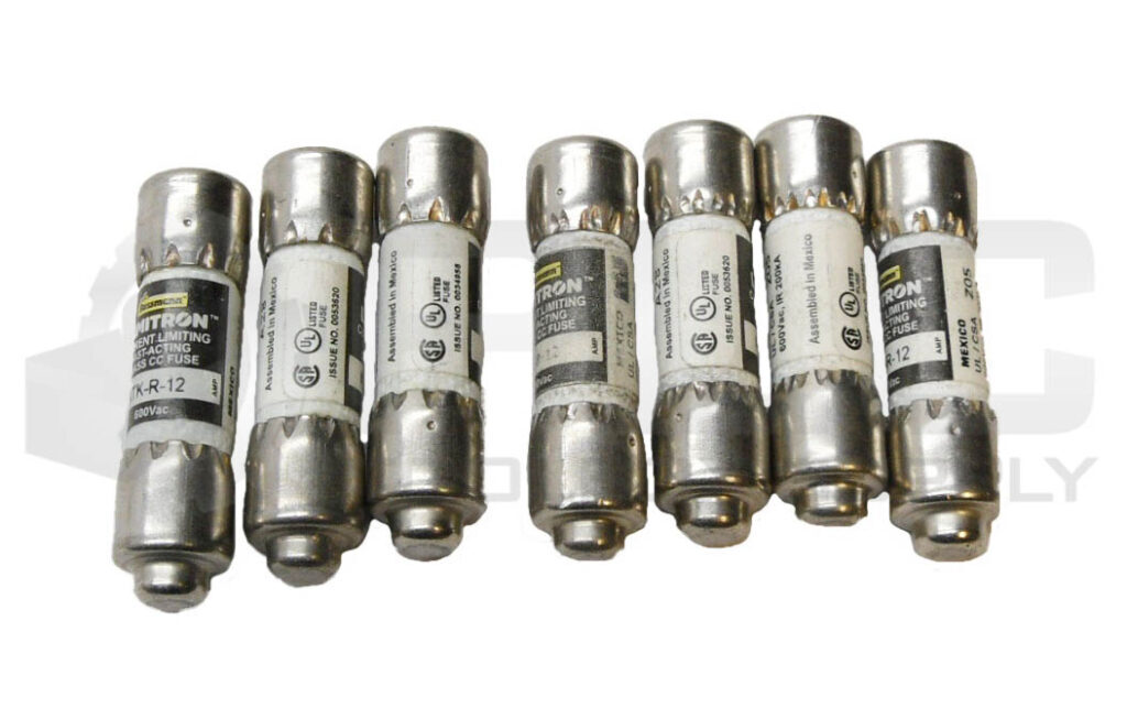 LOT OF 7 NEW BUSSMANN KTK-R-12 FAST ACTING FUSE 12A 600VAC