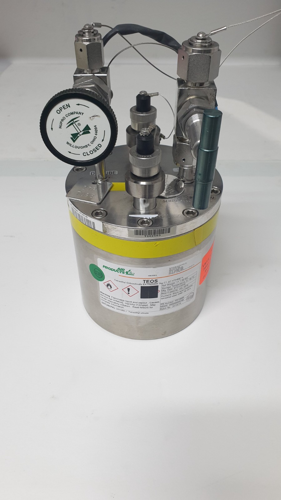 TEOS Cylinder – Schumacher BK1200SSU – Air Products / Versum – P/N: 2500-2356