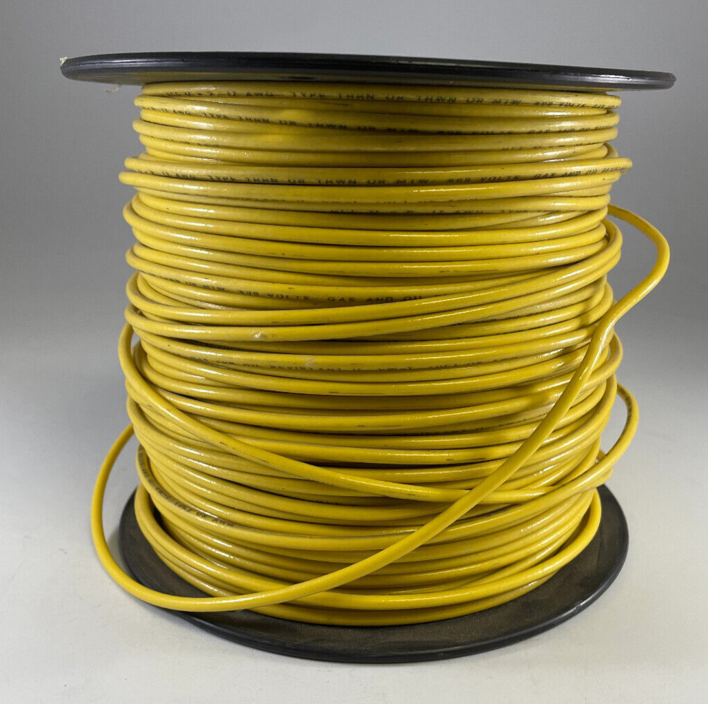 General Cable 12 AWG Yellow Wire 12/19W THHN/THWN/MTW VW-1 600V GAS & OIL 100Ft