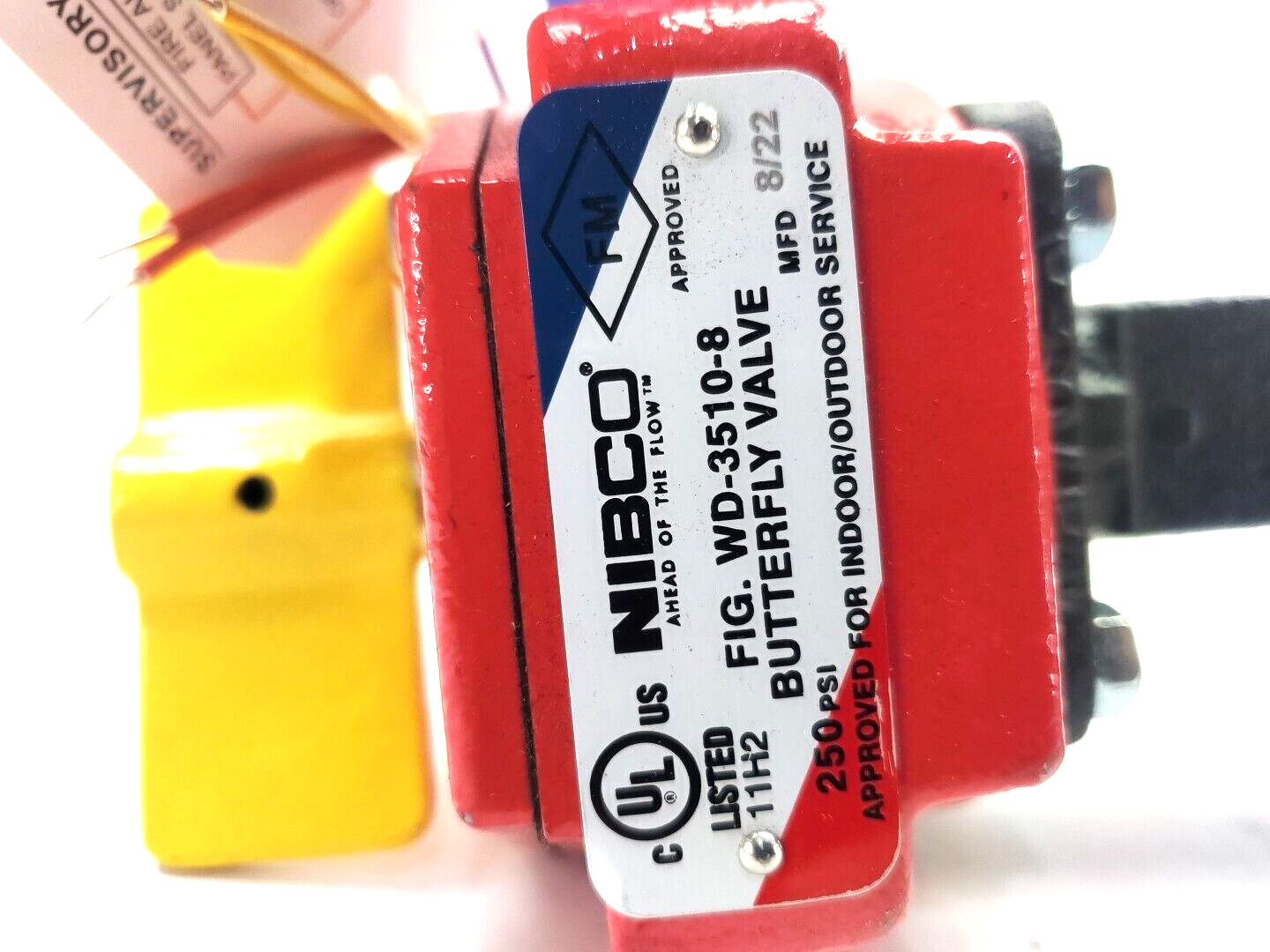 NEW NIBCO WD-3510-8 WAFER STYLE BUTTERFLY VALVE 4″ GEAR OP W/ SWITCHES 250PSI