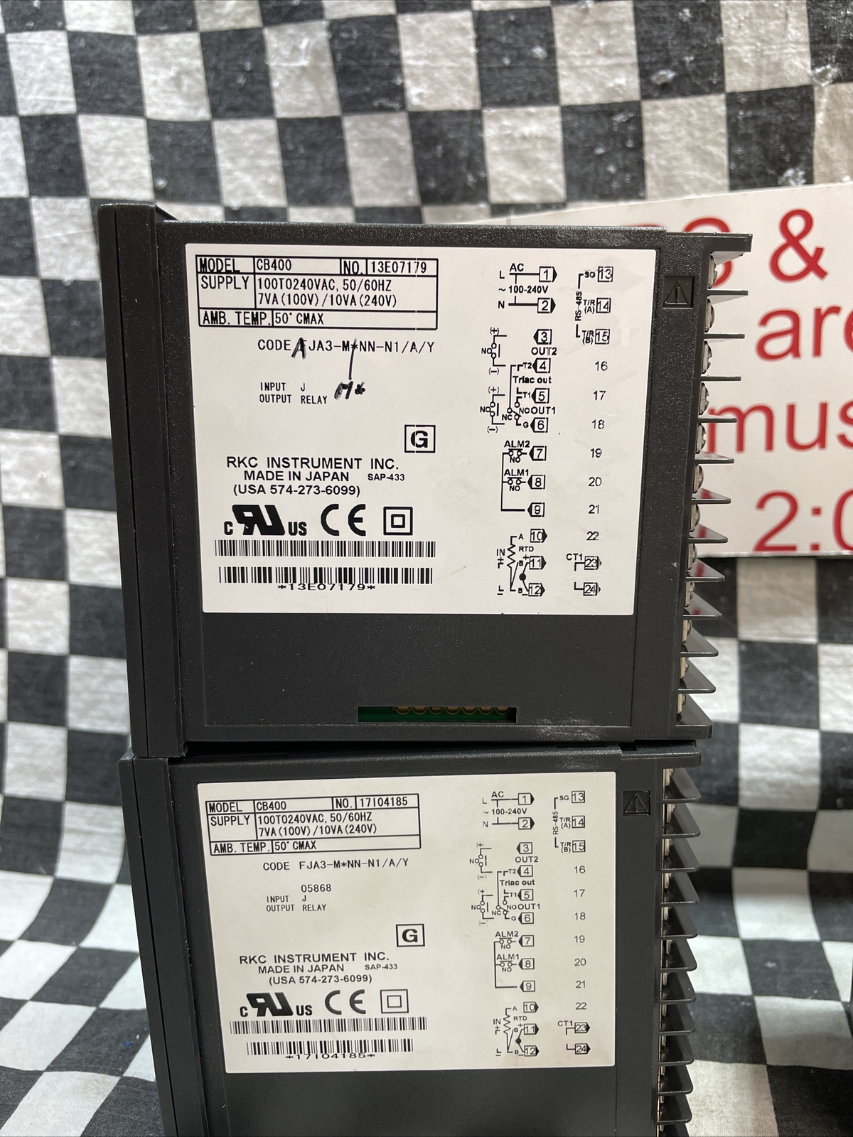 RKC CB400, TEMPERATURE CONTROLLER, FJA3-M*NN-N1/A/Y, LOT OF 5, SHIPSAMEDAY