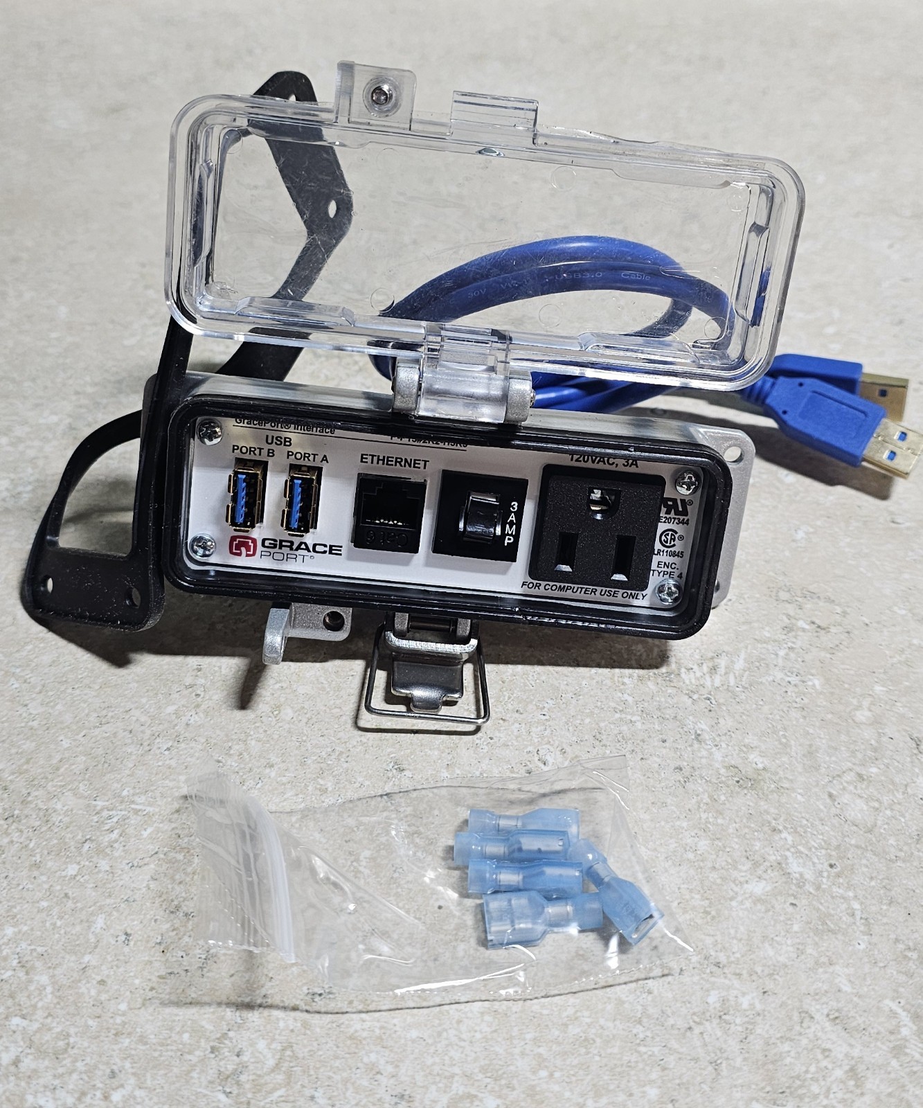 New Grace Products P13#-2R2-H3R3 Ethernet Panel USB Bulkhead Connector 120V