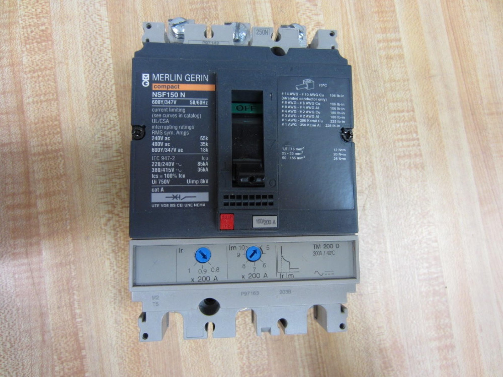 Merlin Gerin NSF150 N Circuit Breaker NSF150N