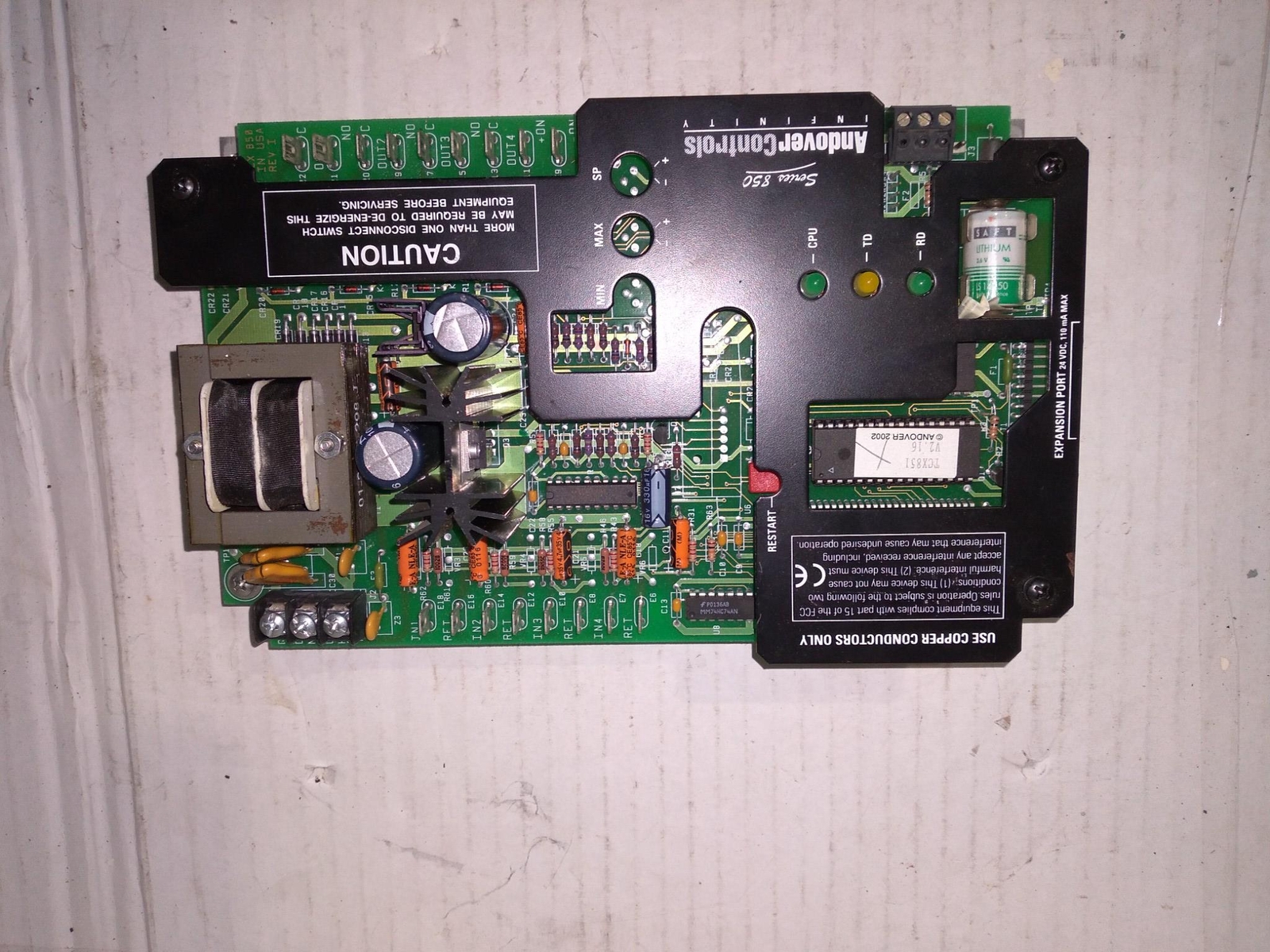 ANDOVER CONTROLS SERIES 85C YCX851 V2.16 05-1000-573 24VDC 110MA MAX