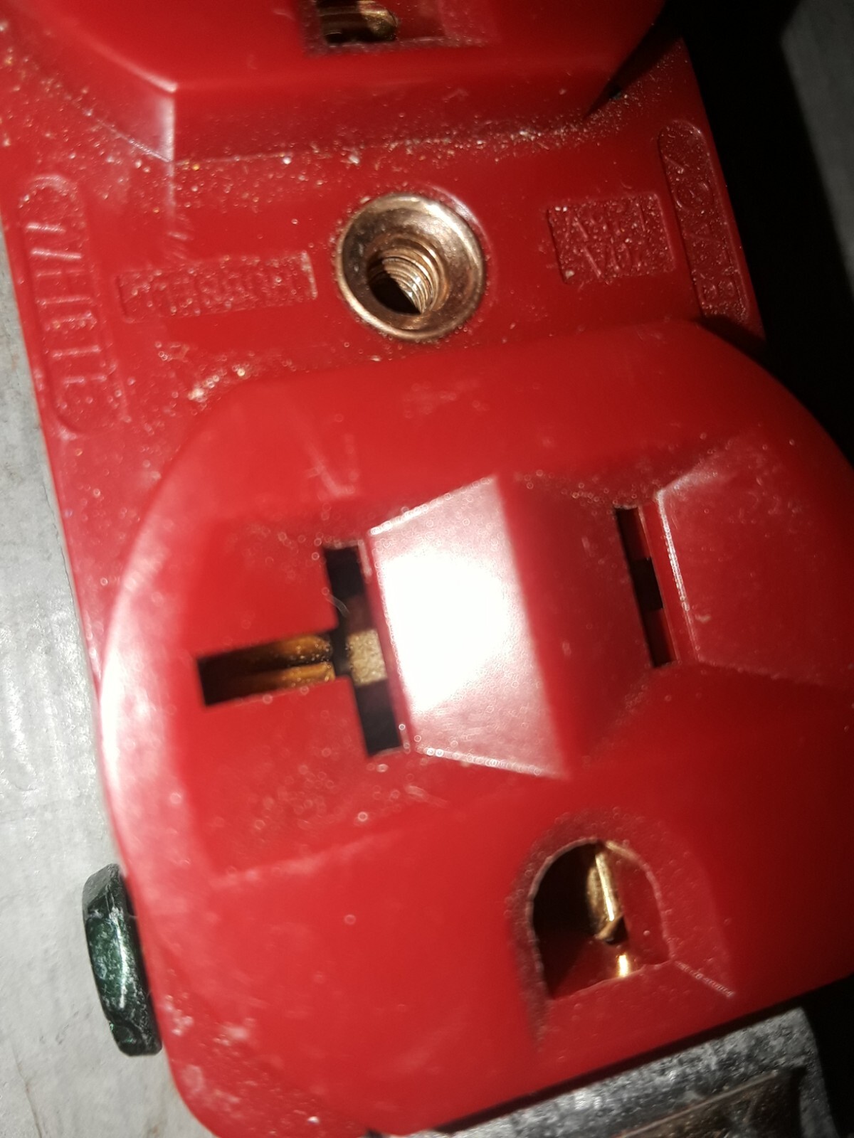 LOT of FIVE (5) HUBBELL RED DUPLEX RECEPTACLE 20A-125V Outlet 8300