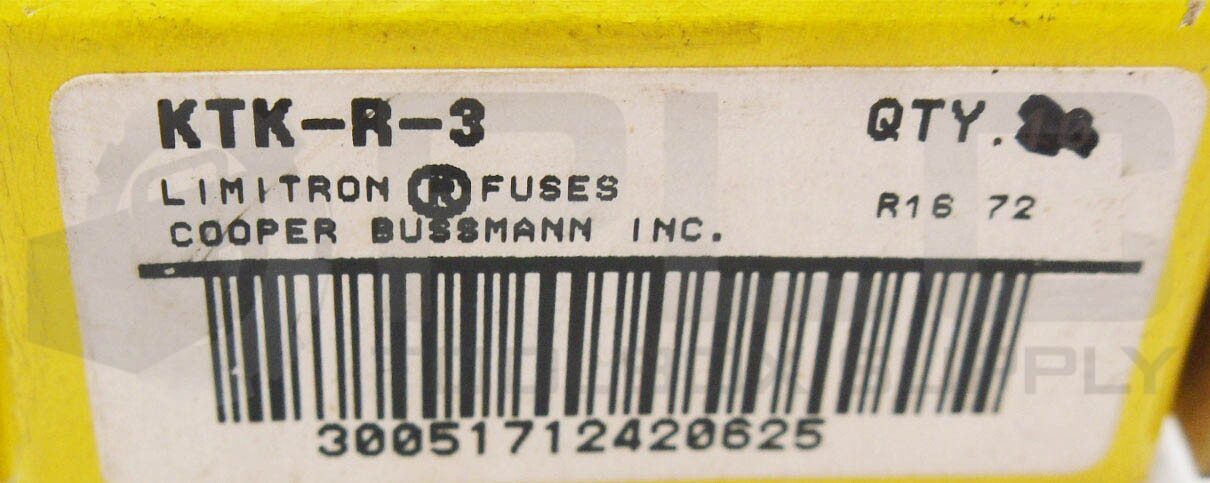 NEW BOX OF 8 BUSSMAN KTK-R-3 LIMITRON FUSE 3A