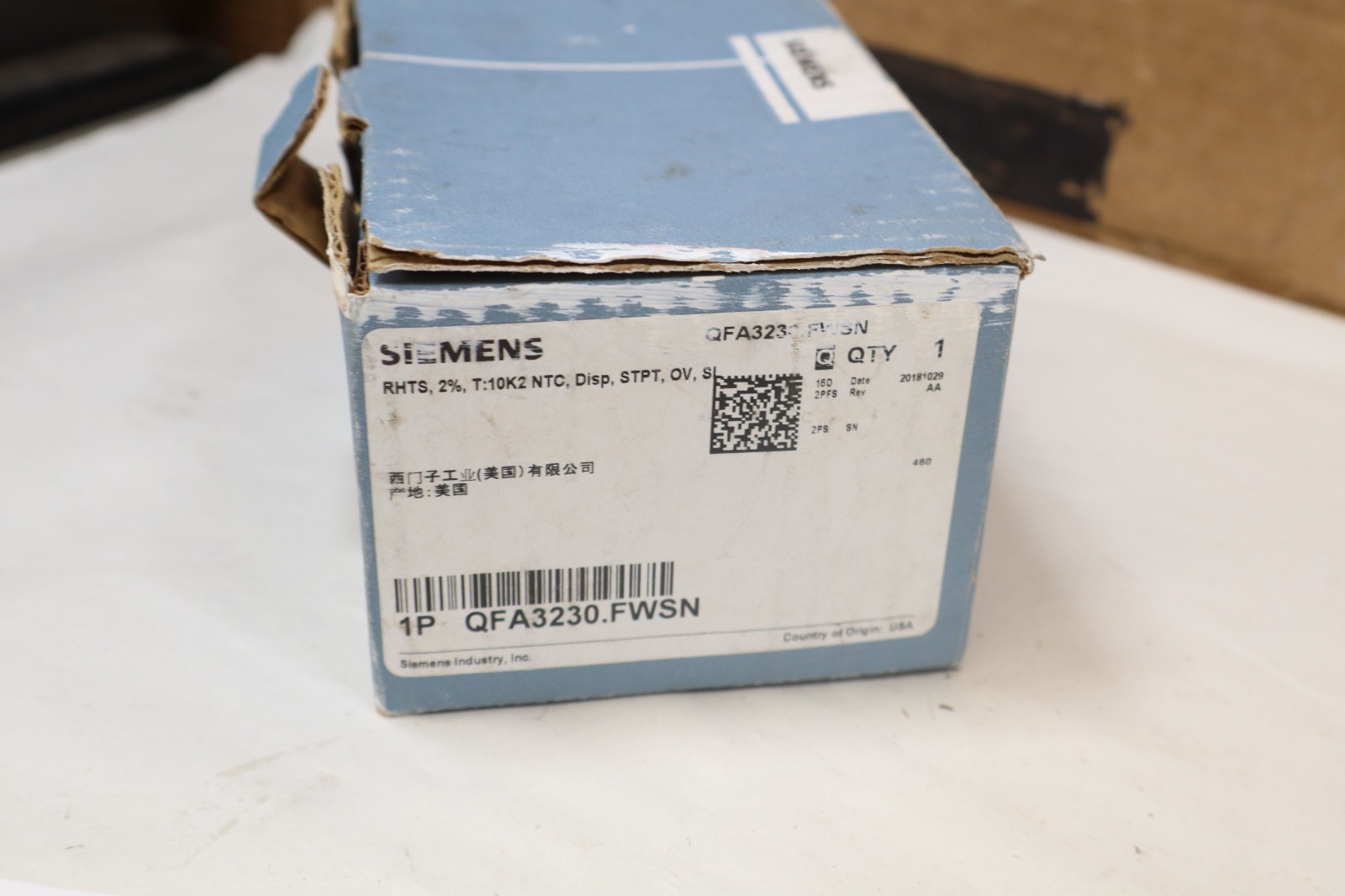 Siemens Industry QFA3230.FWSN | Humidity | Wall