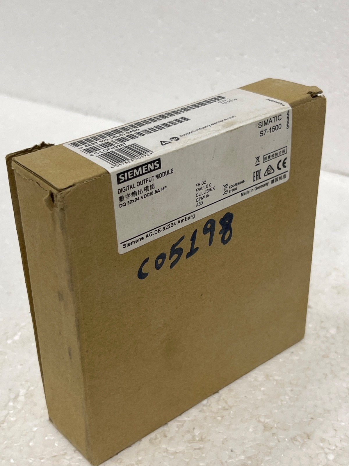 Siemens S7-1500 SIMATIC Digital Output Module 6ES7522-1BL01-0AB0