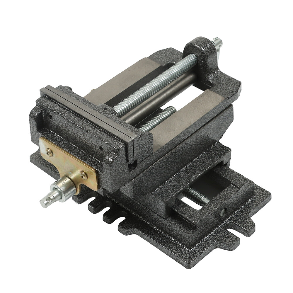 5 Inch Cross Press Vise Slide Vice For Duty Sliding Drill Shop Grip Tools Heavy