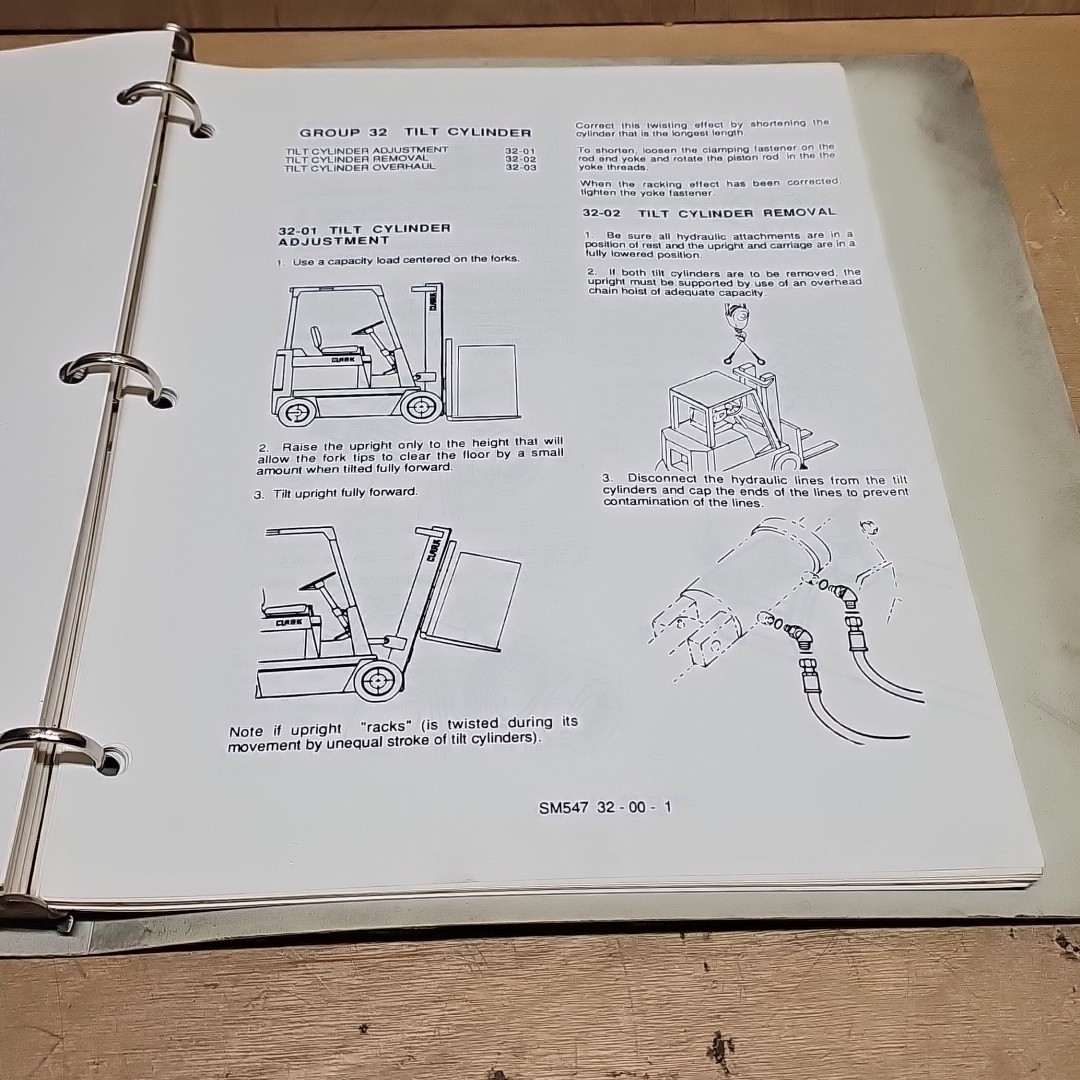 CLARK EQUIPMENT Service & Parts Manual SM547 G127 In Clark Binders VGC